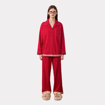 Spring and summer women's cotton red New Year Christmas series home wear suit