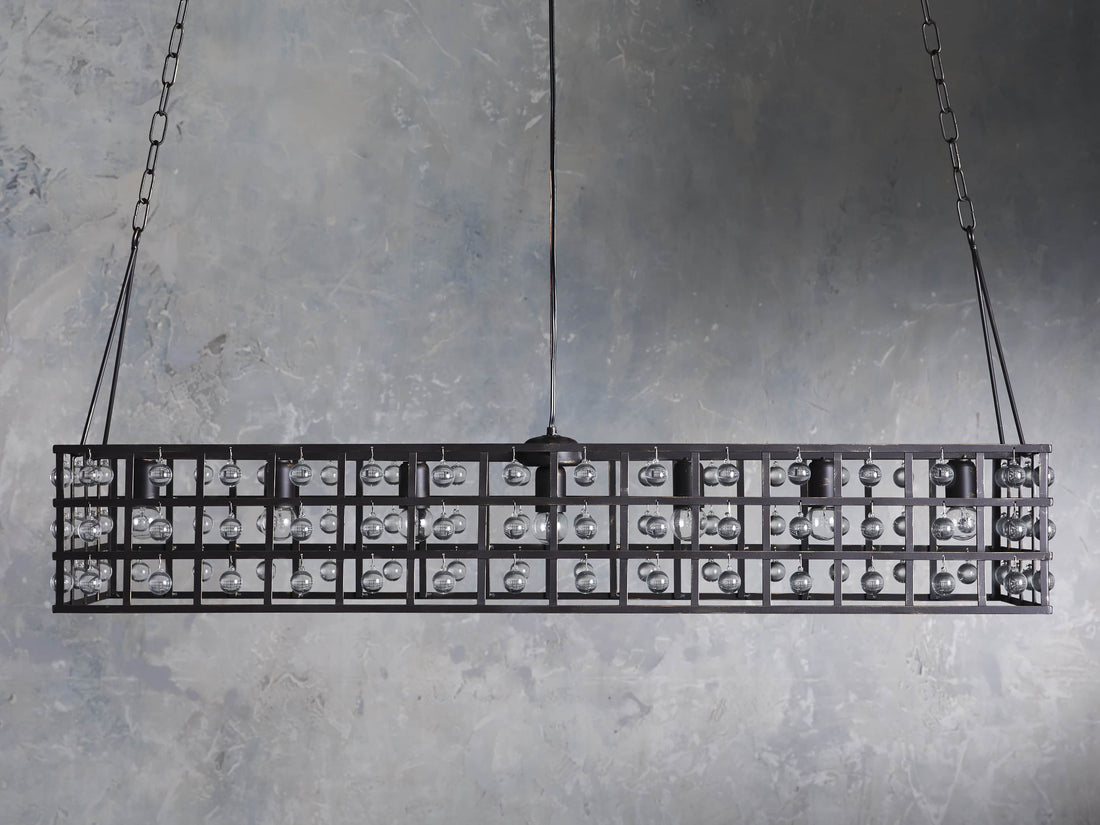 La Cage 50" Rectangular Chandelier in Bronze