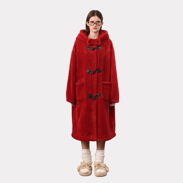 Women's North American velvet Christmas red warm nightgown