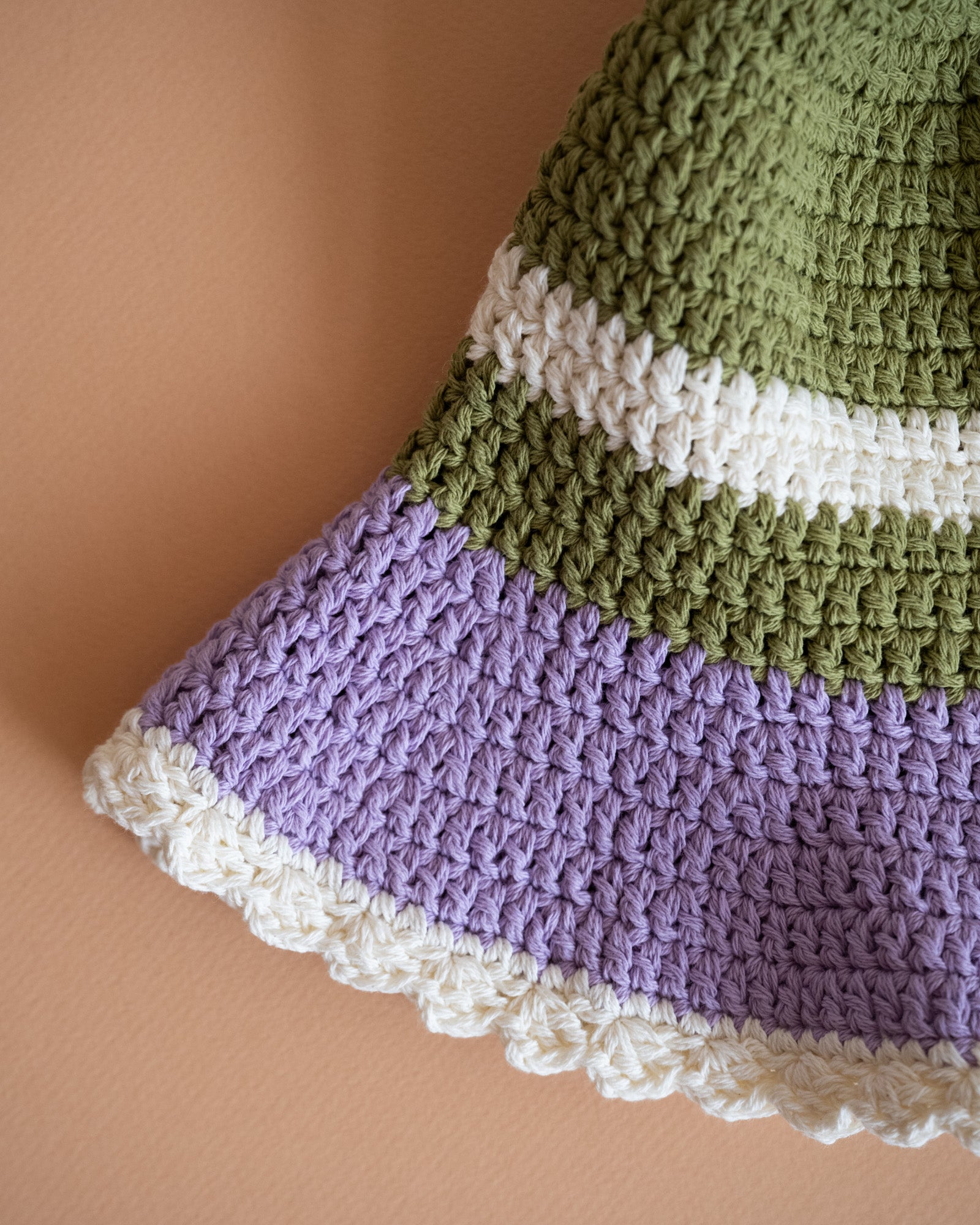 Bucket Hat Crochet Lilac Matcha