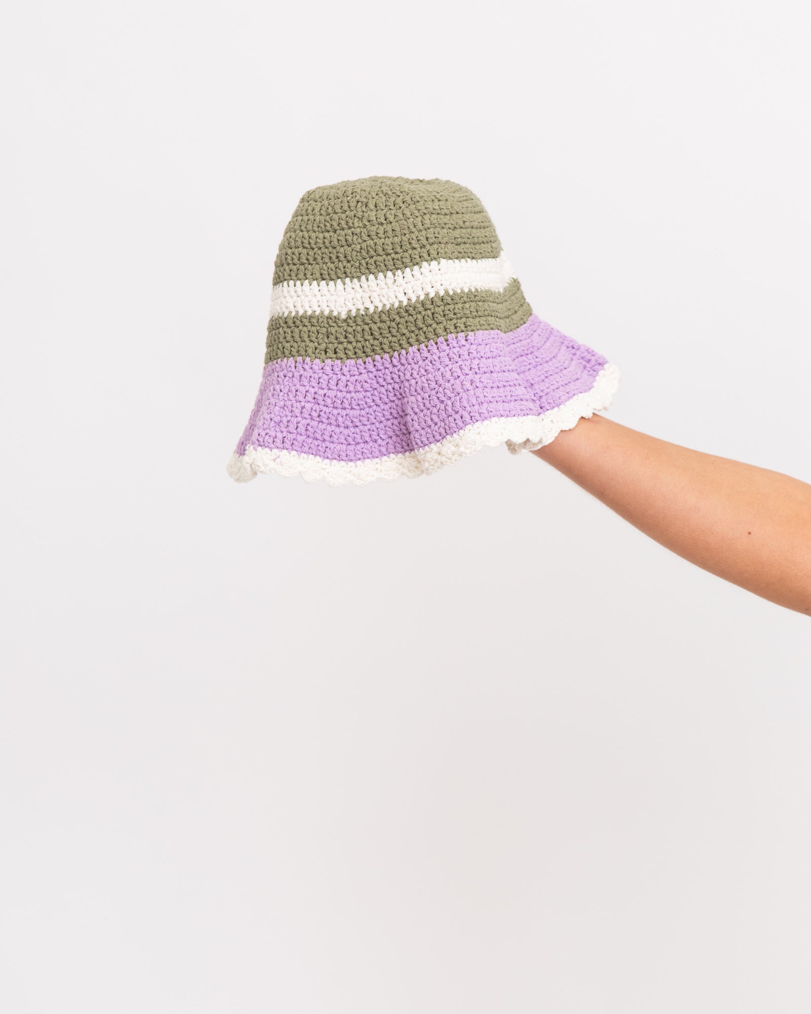 Bucket Hat Crochet Lilac Matcha
